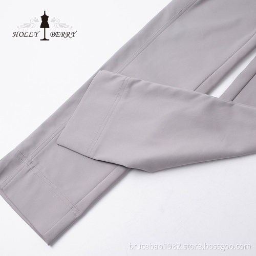 Stylish Office Lady Anti-wrinkle Loose Gray Palazzo Pants